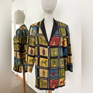 Platinum by Dorothy Schoelen 1980s printed shirt